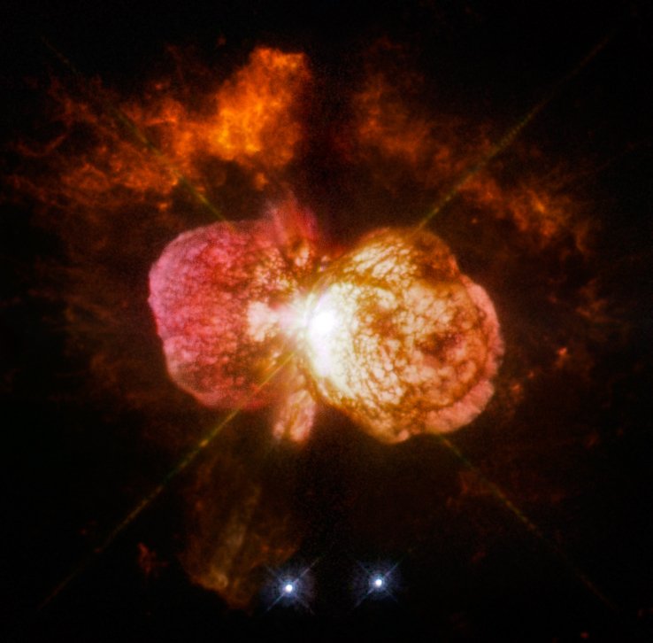 HubbleArchives's tweet photo. On this day (Sep 09) in 2009, these #Hubble photos were released:

Butterfly Emerges from Stellar Demise in Planetary Nebula NGC 6302
WFPC2 Image of Eta Carinae
Jet in Carina: WFC3 UVIS/IR Composite
Stephan's Quintet https://t.co/TKCR01Vg4d