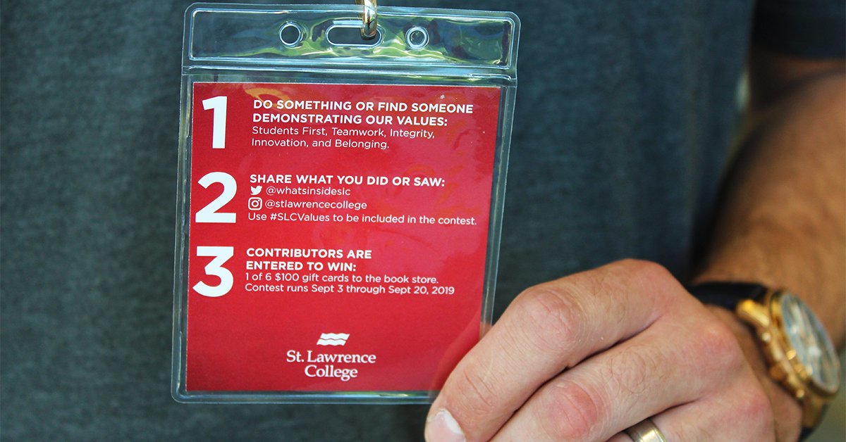 whatsinsideslc's tweet photo. Remember that lanyard you got at #Orientation?
It tells you how YOU could win 1 of 6 $100 bookstore gift cards! ππ³
Make a post showcasing someone who demonstrates the SLC values and use #SLCValues to be entered in the draw!
#ProudToBeSLC https://t.co/gN5FURrvw6