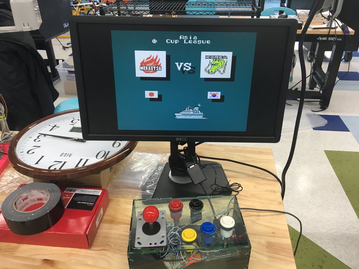 GrbyDmrtrk's tweet photo. Anybody remembers #nekketsu #soccer #game. Via #piretrocade by @SparkFunEDU #InnovationLabTX @STEMSOS #makerspace #RaspberryPi @Raspberry_Pi https://t.co/AeNr39KfcE