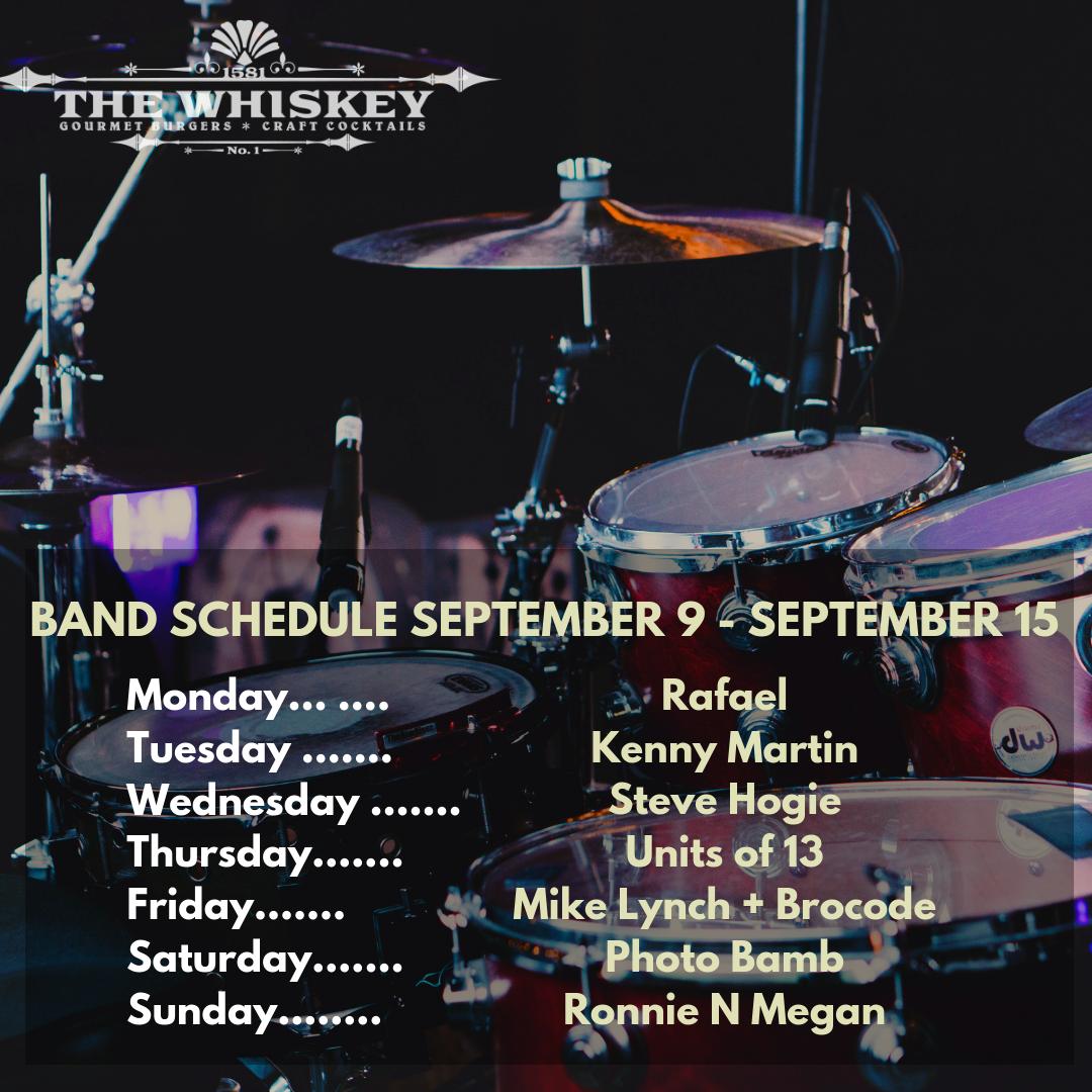 This week's live music line up #downatthewhiskey #livemusicorlando #orlandorestaurants #bestburgersintown #thewhiskey #orlandomusic