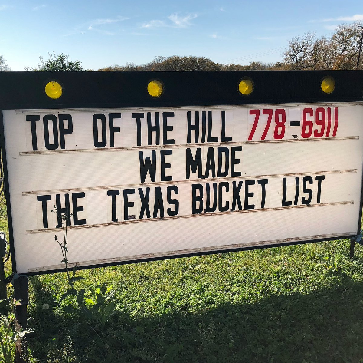 TexasBucketList's tweet photo. One of my favorite burgers in the WHOLE state and now you know itβs legit! #thetexasbucketlist #experiencebcs #burgers #topofthehill https://t.co/lAkKLoiBIB