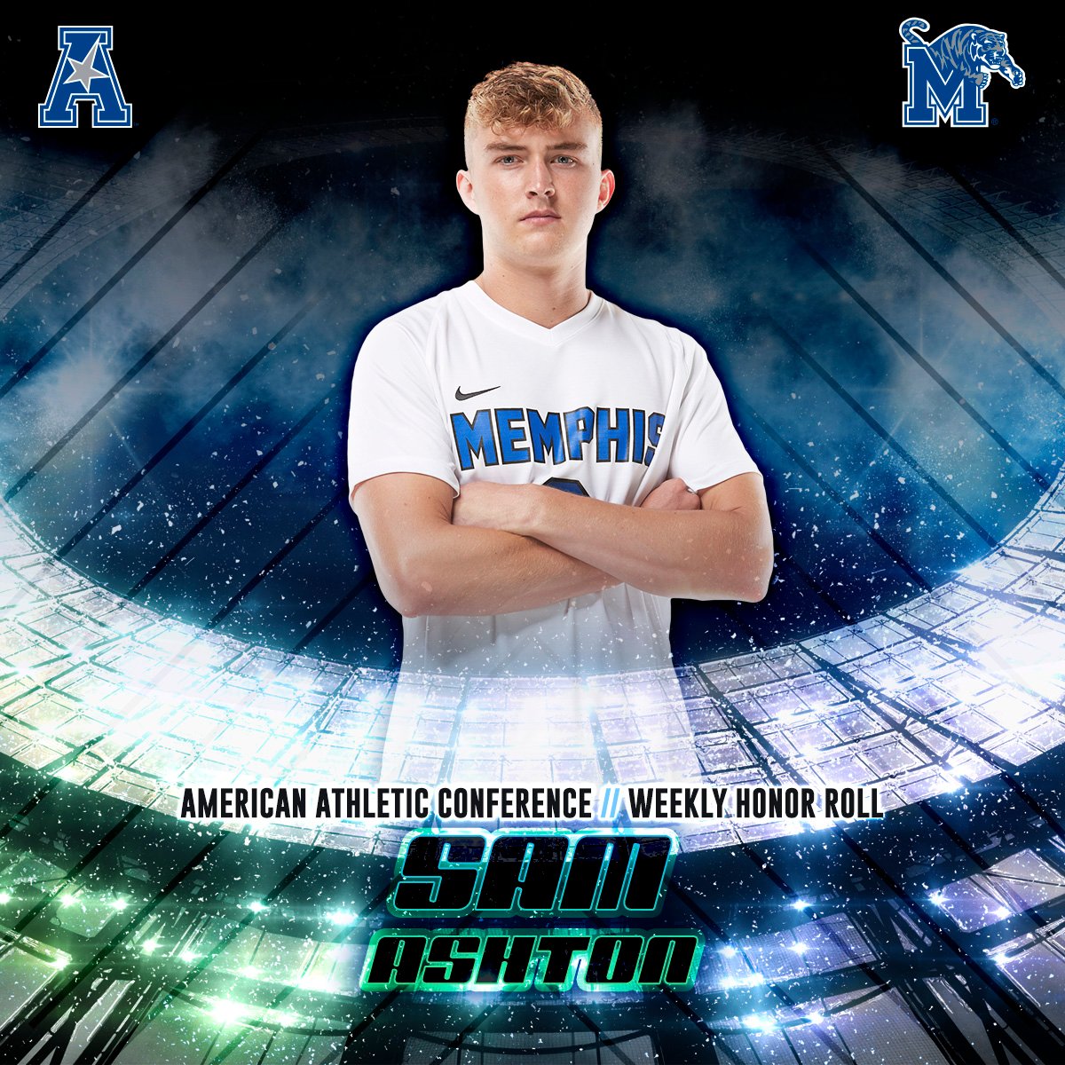 MemphisMSoccer's tweet photo. Big congrats to @SamAshton98, who was named to the AAC's Weekly Honor Roll for his game-winning PK against Milwaukee!
π°: https://t.co/1swNyykNfM
#GoTigersGo https://t.co/914W02BRjr