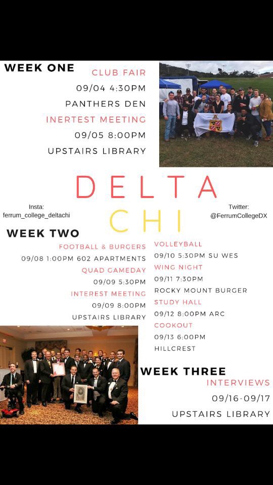 Week two of recruitment begins today! We hope to see you out there this week! Shoot us a DM or contact any brother or sweetheart with questions. #BornProud #RaisedProud