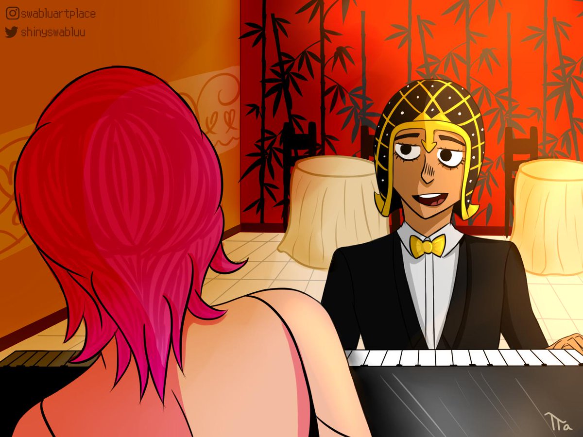 shinyswabluu's tweet photo. #mistararepairwk @mistararepairwk #mistrish Day 1: music
Mista learned how to play the piano just so he could listen Trish sing more often~ https://t.co/4SMynUMonG