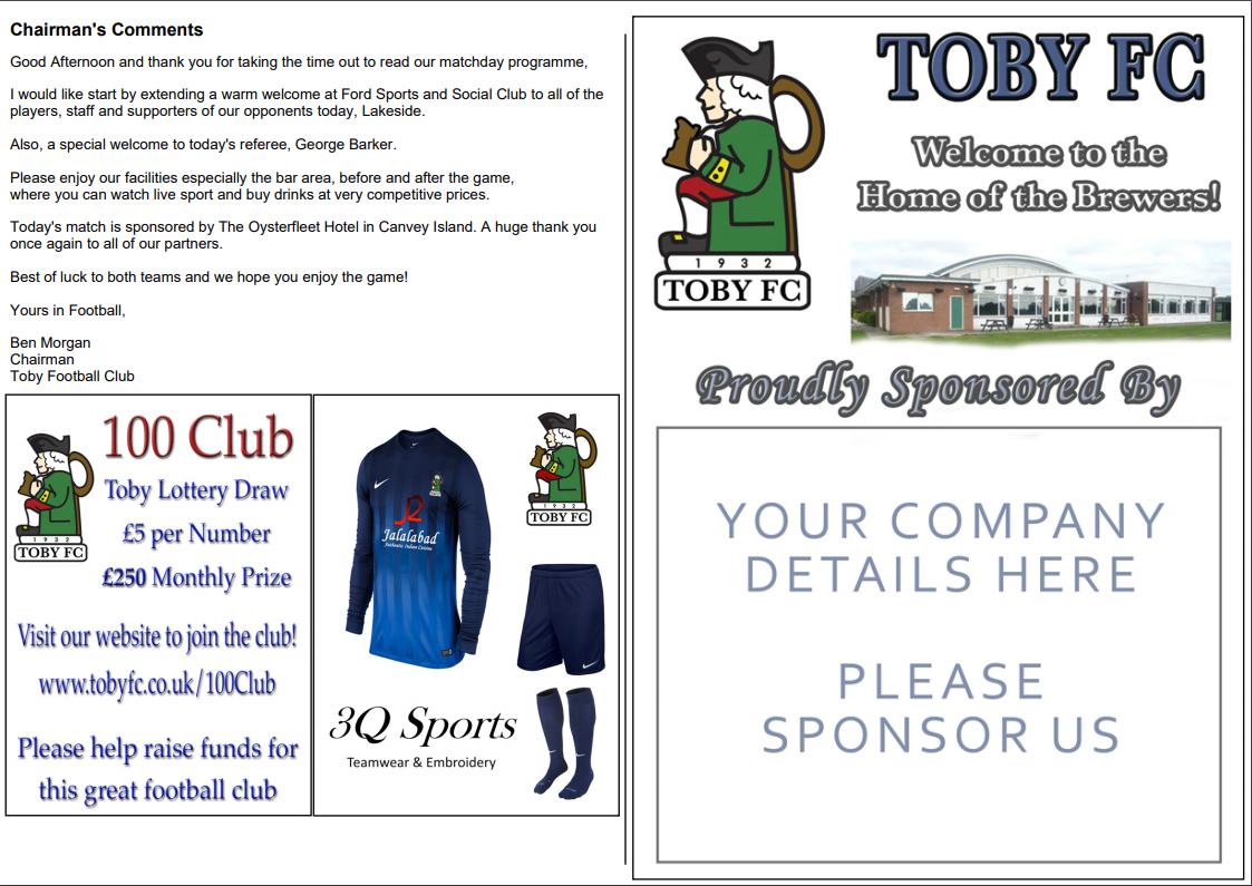 TobyFC_'s tweet image. Our digital programme is ready for this weekends clash with @Lakeside. Please have a read... #programme @programmewizard