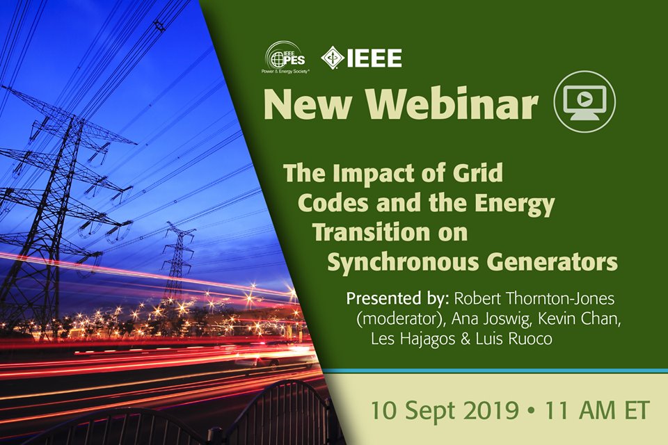 ieee_pes's tweet image. Don&apos;t forget that we have our next @ieee_pes #webinar tomorrow, Sept. 10, at 11am EDT. We&apos;ll be doing a deep-dive into the impact of #GridCodes and the #energy transition on synchronous generators. You do still have time to register: bit.ly/IEEEPES-GridCo…