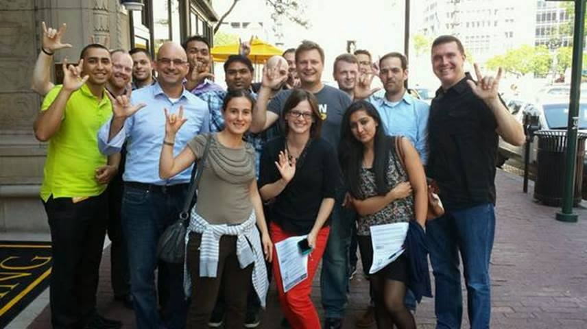 B__Richardson's tweet photo. Cool memory from NEO when new hires ran into @ScottDorsey on their scavenger hunt! #ExactTarget #NEO #Orange https://t.co/4Cq34TqtyE