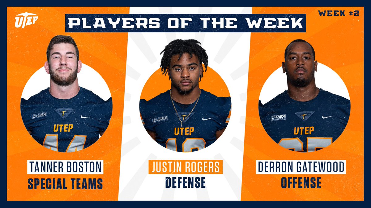 UTEPFB's tweet photo. Players of the Week ⤵️ https://t.co/vQsua3kFkE