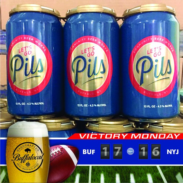 Buffalocal (@buffalocal716) on Twitter photo 🏈1-0, Buffalo! We are celebrating #VictoryMonday with Let's Go Pils from <a href="/communitybeer/">Community Beer Works</a> ! 🍻💯 
.
.
.
#buffalocal #buffalobills #seasonopener #bufvsnyj #communitybeerworks #pilsner #letsgopils #billsmafia #letsgobuffalo #celebrate #undefeated #supportlocal #myteam #mybeer 🏈1-0, Buffalo! We are celebrating #VictoryMonday with Let's Go Pils from <a href="/communitybeer/">Community Beer Works</a> ! 🍻💯 
.
.
.
#buffalocal #buffalobills #seasonopener #bufvsnyj #communitybeerworks #pilsner #letsgopils #billsmafia #letsgobuffalo #celebrate #undefeated #supportlocal #myteam #mybeer
