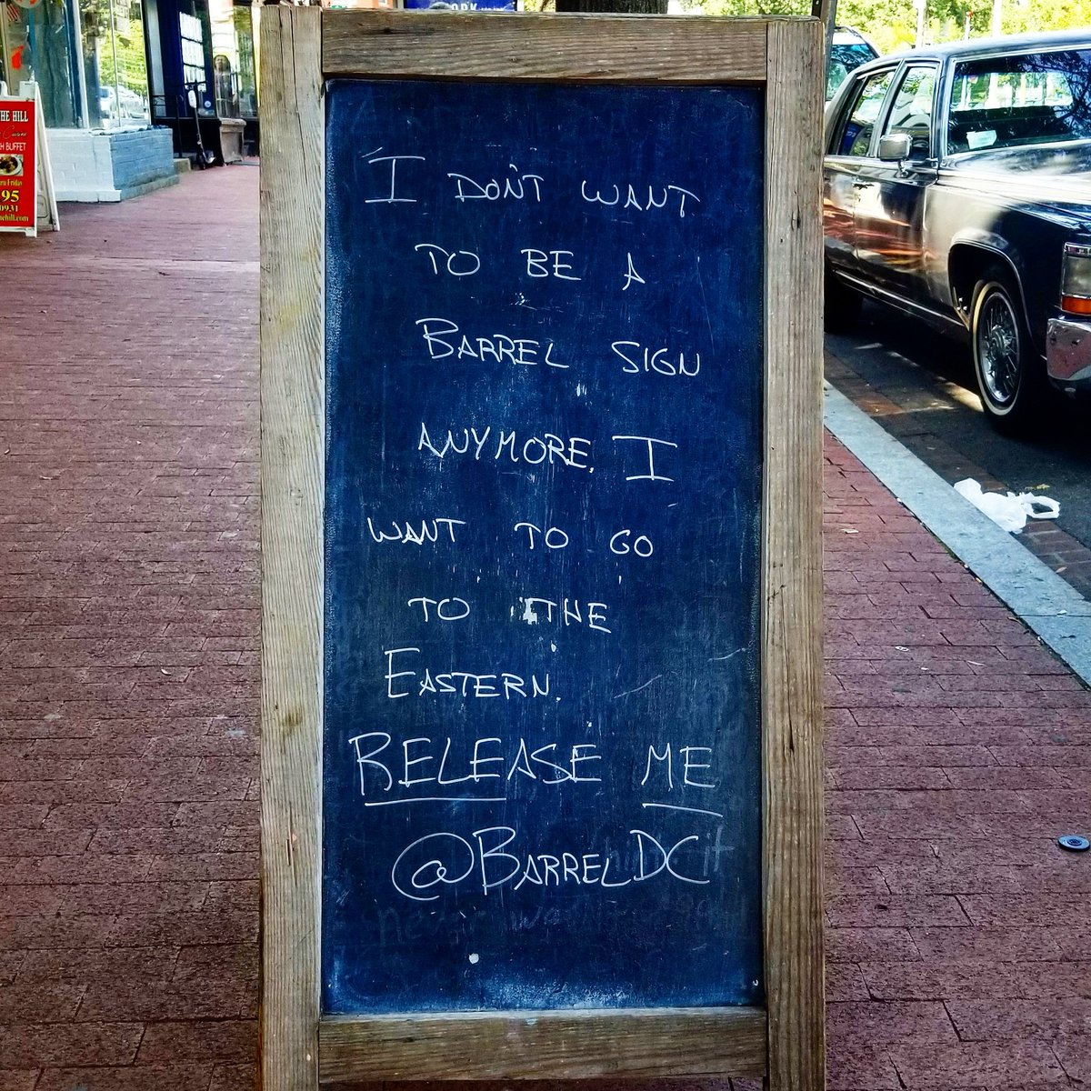 BarrelDC's tweet image. #BarrelSign out here playing mind games. Okay, we get it -- you've been neglected since sister wine bar @TheEasternDC opened. We'll do better, k? #ReversePsychology