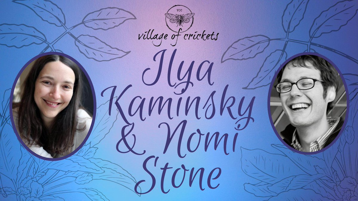 Next Wednesday, 9/25, Village of Crickets host an evening of poetry from <a href="/ilya_poet/">Ilya Kaminsky</a> (<a href="/GraywolfPress/">Graywolf Press</a>) &amp; @Nomi_Stone (<a href="/tupelopress/">Tupelo Press</a>)

7PM, free: housingworks.org/events/ilya-ka…