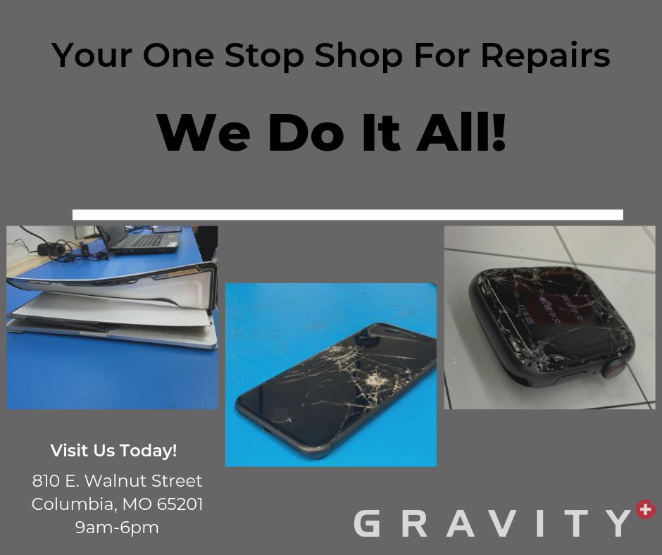 gravitycomo's tweet image. You break it, we fix it. It's that simple. Stop by our downtown office today!

#gravitycomo
