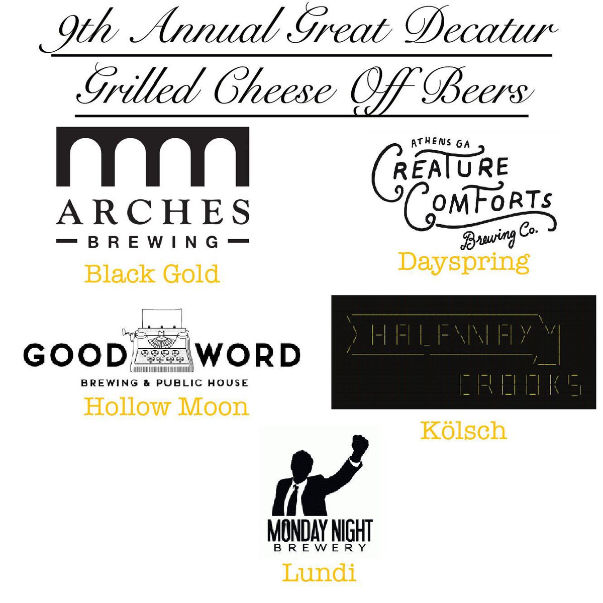 Whose grilled cheese will rank supreme tomorrow, September 10th for the 9th Annual Great Decatur Grilled Cheese Off? Will it be us, <a href="/deer_dove/">The Deer and The Dove</a> , <a href="/goodwordbrewing/">Good Word Brewing</a> , Porch Light Latin Kitchen, or <a href="/staplehouseATL/">Staplehouse</a>? 👀 #atlbeer #beer #cheese #grilledcheese #beerpairing #decaturga