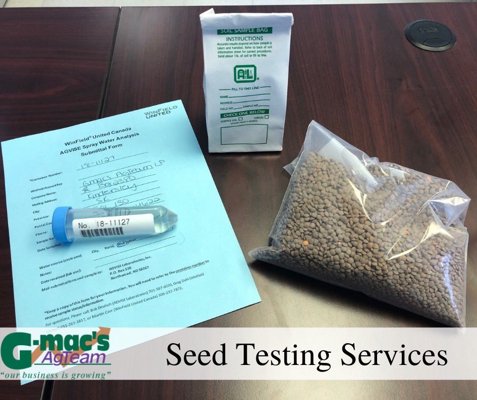 At G-Mac's AgTeam we value the importance of starting from the ground up.  This includes evaluating the quality of the seed you are planting.
Stop in at any of our 10 retail locations to submit a sample, and our highly trained staff will also be able to interpret your results.