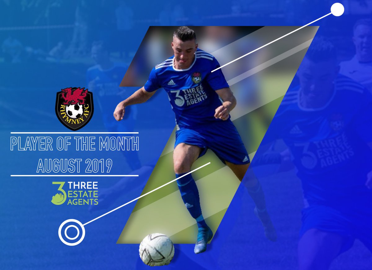 rhymneyafc's tweet photo. Presenting August Player of the Month @A17RNN 

5 goals in 3 games, including a derby hat trick sees Arran Elias named POTM https://t.co/CvhJ0NP5CS