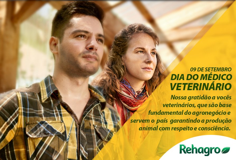 Rehagro's tweet photo. No dia do veterinário, além de te parabenizar, estamos aqui para te apoiar, agir a seu favor, te representar e entregar conhecimento avançado com empenho e resultado. O Rehagro se orgulha de fazer parte da sua história! https://t.co/3YdOFFhc0u