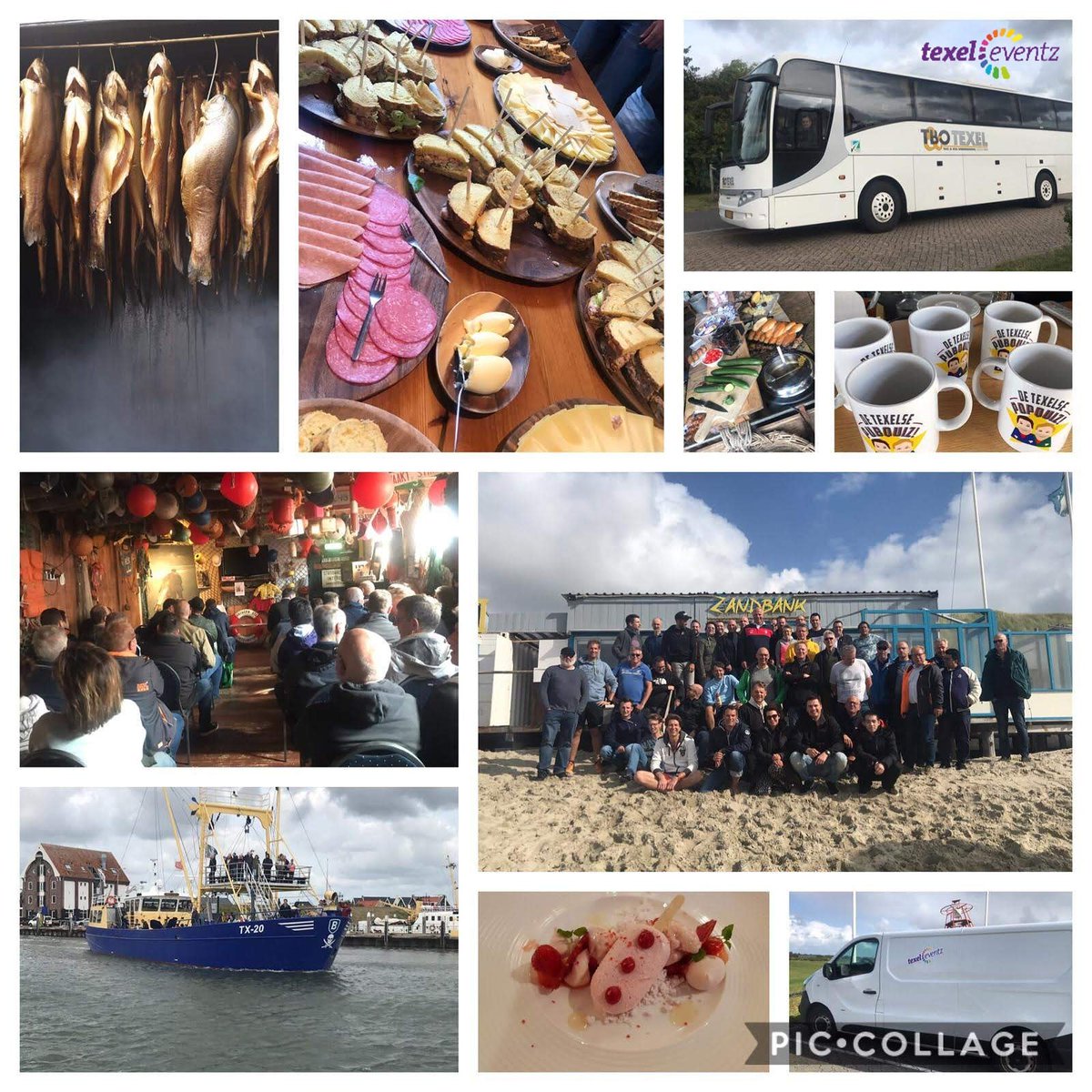 Texeleventz's tweet image. Herfstig uitje! Herfstig uitje voor @IbisSoftware / @brinkgroep, maar ze lieten zich niet kennen! 

#JuttersmuseumFlora @Texeltweet #Strandpaviljoen  #DeWaddel 
@Texelsbier 
#gerooktvisje @Plassendaal
@TBOTexel