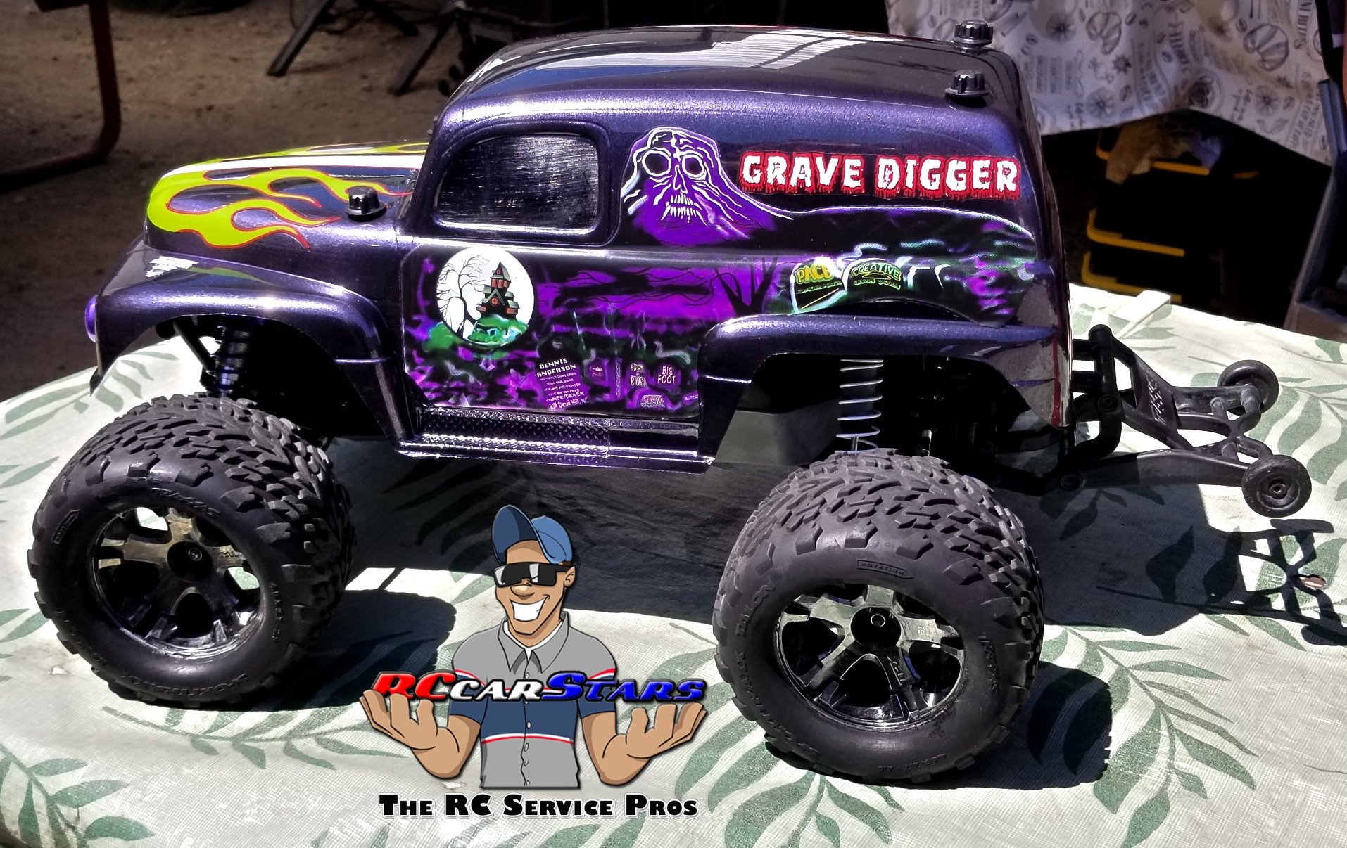 RC Car Stars on X Just completed Super Tune on a 4wd Traxxas Stampede for a Dads favorite son in Montana. Added a Jconcepts Panel Truck Body and custom painted it in Metallic