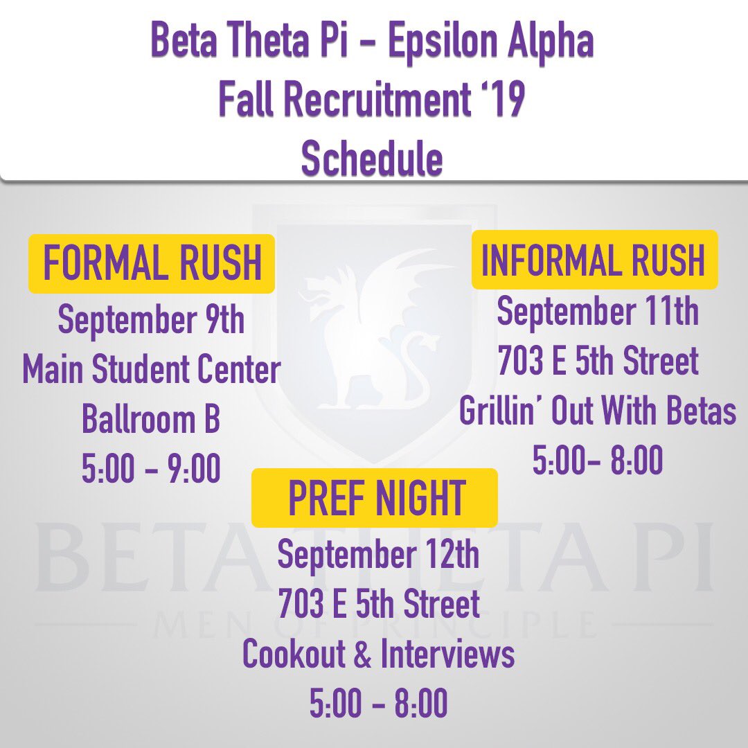 Recruitment starts today! Come see us from 5-9pm in Ballroom B of the Main Student Center