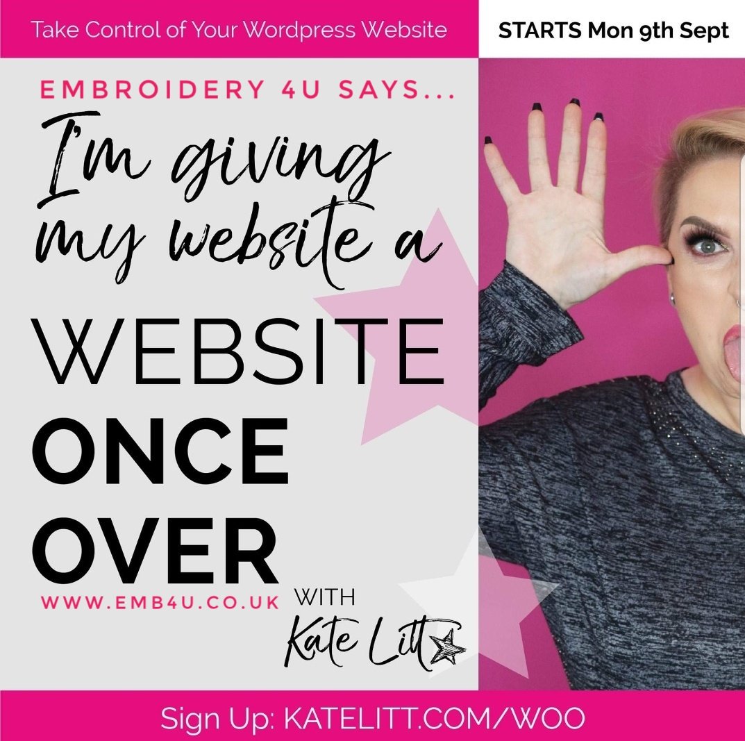 Embroidery4uu's tweet photo. Giving the old website a work out on a 5 day challenge with the fabulous Kate wordpress goddess. Come and give it a go🥰
 #Woo  https://t.co/oM0ACLQD8Z https://t.co/wsIkryociI