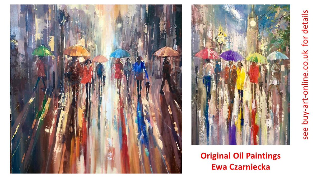 Superb new colourful oil paintings ... especially when its raining ! tinyurl.com/y6x5fmnu
#OriginalOilPaintings #ItsRaining #EwaCzarniecka