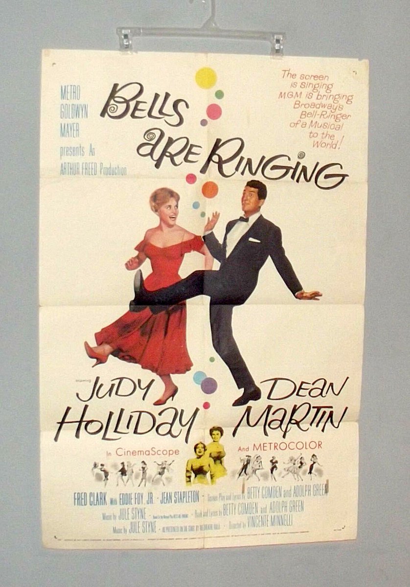 Listed on EBAY: an original #movieposter for the Judy Holliday Dean Martin #moviemusical classic, Bells Are Ringing, 1960, only $20! rover.ebay.com/rover/1/711-53…