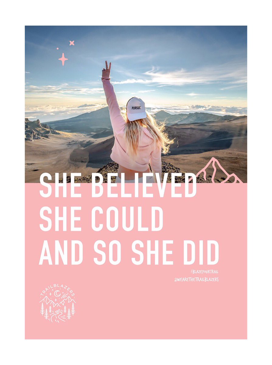 She believed she could and so she did 💖 Sometimes we all need a little reminder to believe in ourselves! Spreading the TrailBlazers voice and love with these beautiful posters designed by <a href="/somewhere_OG/">Off Grid</a> #BlazeYourTrail #EmpoweringGirls #OneLifeLiveIt #WeAreTheTrailBlazers