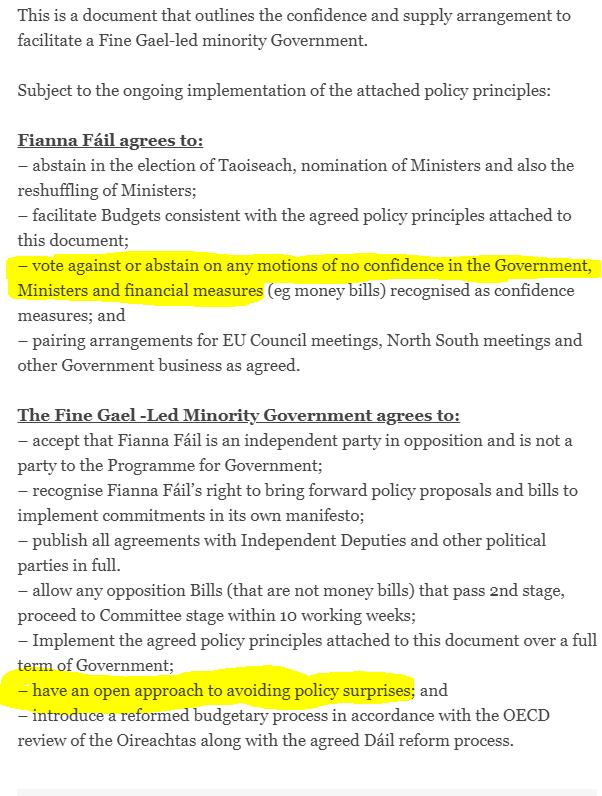 PieceofPi55's tweet photo. @irishexaminer @ciananbrennan @Elaine_Loughlin "Meanwhile, today at the party’s think-in in Gorey, @fiannafailparty leader @MichealMartinTD accused the Government of “telling porkies” concerning the #PSC.

Does mass spying and breaking data protection laws constitute as a "Surprise" in the Con &amp; Supply agreement Meehole? https://t.co/wRUU5i6XLX