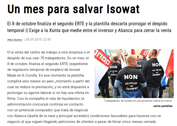 mareatlantica's tweet photo. Remata o tempo para #Isowatt, unha empresa competitiva e con carga de traballo, pero que pode pechar por cobiza e incompetencia
Este xoves, ás 13.00h, o cadro de persoal concentrase diante da sede da Xunta en Monelos. Estaremos ao seu carón. https://t.co/nIxqBPVKKc https://t.co/jzbdZYJA4h