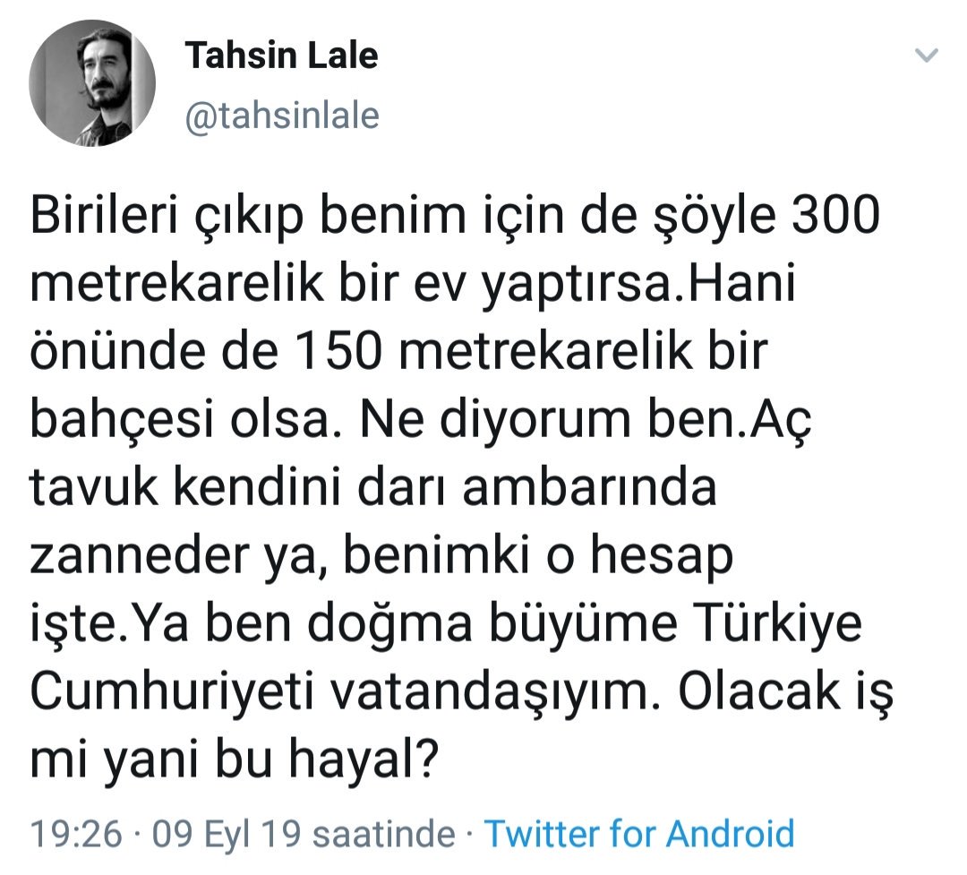 tahsinlale's tweet photo. Arkadaş sen bana kızacağına,senin kanını yıllardır kene gibi emen,senden daha fazla sosyal hakka sahip olan  sözde mazlum #suriyeli kardeş(?)lere, sen hâlâ kirada oturmana rağmen,350 metrekarelik ev yapılmasını talimat verir gibi tavsiyede bulunan yöneticine bunun nedenini sor. https://t.co/VAM2g5Gc9S