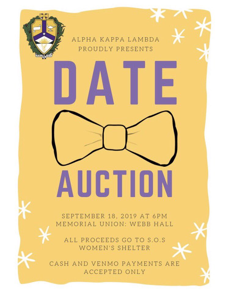 ESU_AKL's tweet image. What’s happening? DATE AUCTION IS HAPPENING. On Wed, September 18th @ 6pm The brothers of Lambda Chapter are proud to put on this event filled with talent to the brim! All proceeds go to the S.O.S Women’s shelter!