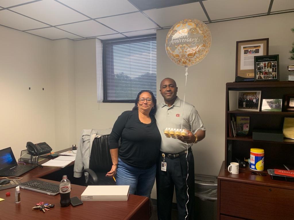 Congratulations to Katie Gray for 35 years of service....but this must be a typo...How can someone 25 years old have 35 years of service????  Thank you for your contributions to UPS!!!!