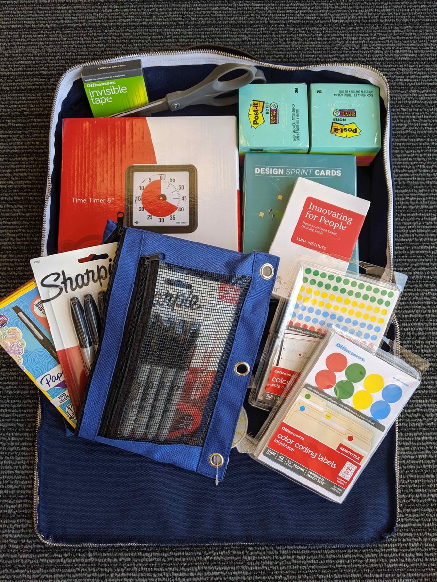 kaihaley's tweet photo. The true secret of all Sprint Masters, an obsession with office supplies. I am a little too excited about the new Sprint Kits I put together for Google Sprint Masters. #designsprints https://t.co/LtFmstfPCF