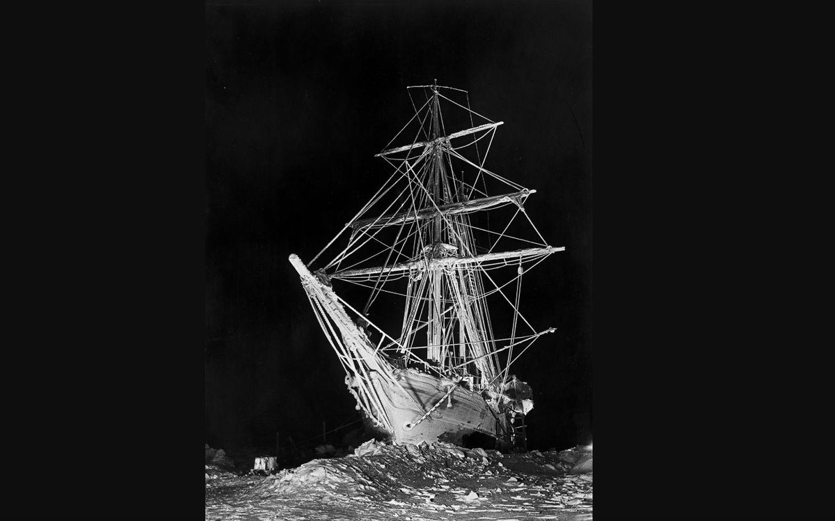 MrEwanMorrison's tweet photo. Amazing images of the Legendary Antarctic Expedition ship "Endurance" - that became icebound at the Antarctic in 1915. Photographer Frank Hurley took over 500 glass-negative photos. He and explorer Shackleton waded into the crushed wreck to retrieve them. They saved only 120. https://t.co/W4m0vl9twv