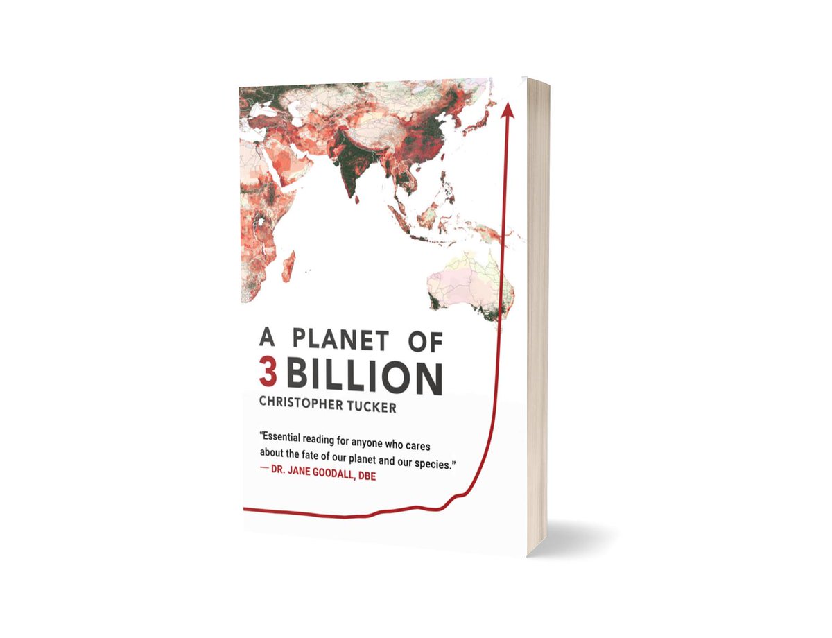 PLANETucker's tweet photo. Today I released my new book - A Planet of 3 Billion.  You can read about it here:  https://t.co/htlT1W1sDg. If you "care about the fate of our species and our planet" as @JaneGoodallInst says, please RT &amp; continue to read this tweetstorm @Planet3Billion #Planet3Billion #P3B 1/x https://t.co/1Q2E5rFc7f