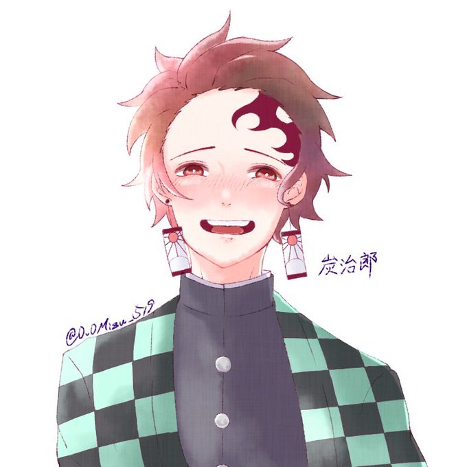 水木さんがTwitterに投稿した竈門炭治郎(鬼滅の刃)のイラスト。