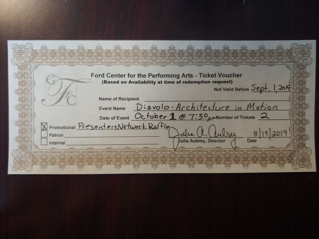 Get excited! <a href="/UMFordCenter/">UM Ford Center</a> is featuring an incredible performance of <a href="/Diavolo_LA/">DIAVOLO</a>'s Architecture in Motion, and you could win TWO FREE TICKETS! How? Go to presentmississippi.org and donate $10 to add your name to the raffle! We will announce the raffle winner on Monday, 9/16.