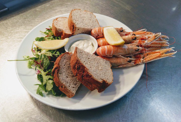 Some of the fresh seafood being served during a busy dinner service this evening.