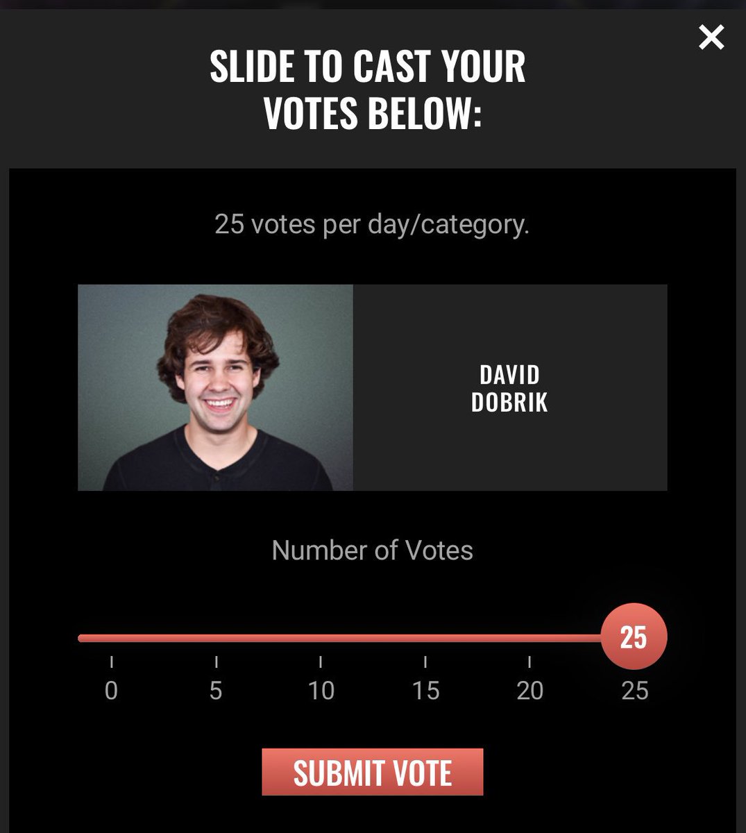 daviddbori's tweet photo. @DavidDobrik is going to win the @peopleschoice. He gives out so much, let’s give back to him!! 😊 don’t forget your daily 25 votes! https://t.co/lkTfGDyJwK
