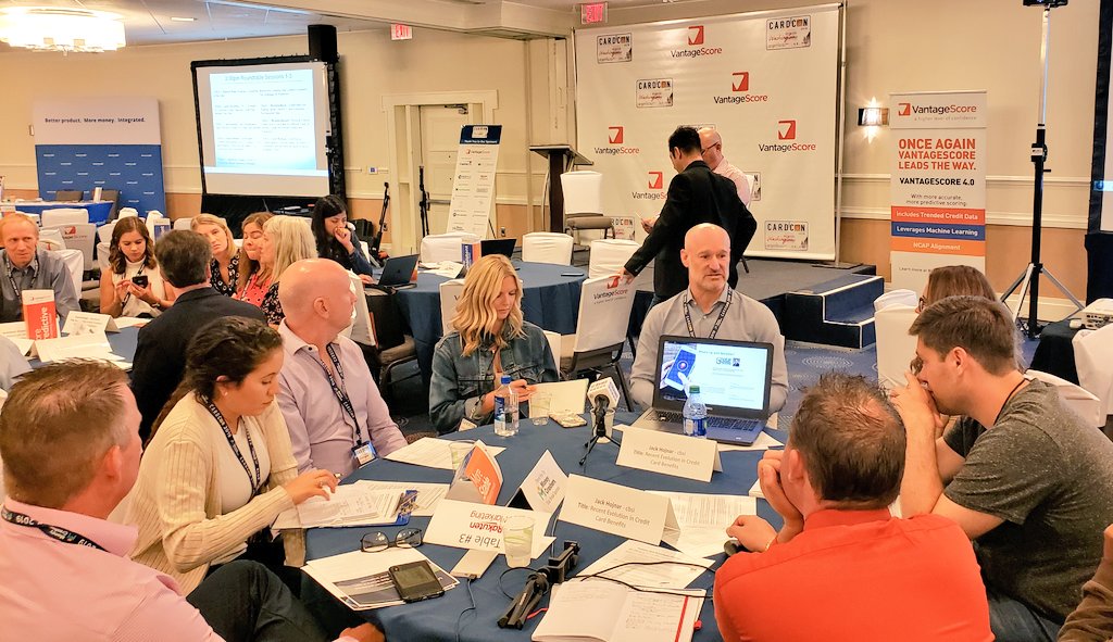 KenKraetzer's tweet photo. "Recent Evolution in Credit Card Benefits" topic of roundtable discussion led by @jackhojnar of @cbsiservices at today's #Cardcon19 conf for #payments, #creditcard trade media in Washington DC. Host is @realjasonsteele https://t.co/DIXGkffcL1