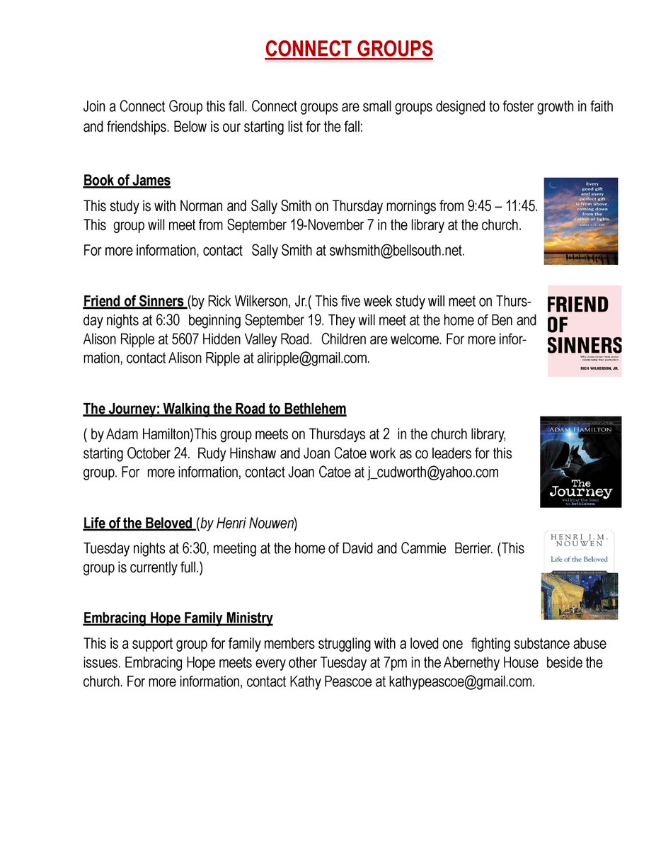 Check out this month's events including our CONNECT GROUPS: muirschapelumc.com/our-events/