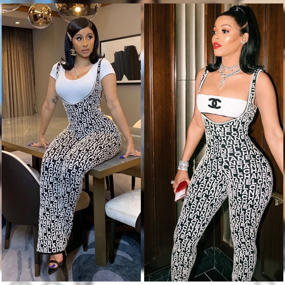 GloballyCouture's tweet photo. Who wore this chanel jumpsuit better?! Cardi B or Keyshiakaoir
#WhoWoreItBetter #WhoWhatWear #WIWT #WhatIWoreToday #SummerStreetStyle #CelebFashionDiaries #Celebrities #CelebFashion #CelebFashion #Celebs #Fashionista #Fashions #LuxeStyle #LuxeFashion #LuxuryDesigns https://t.co/JMkBNJ5VD6
