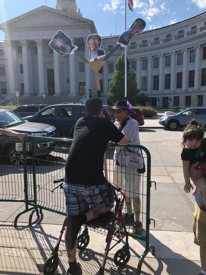 FL4Bernie2020's tweet photo. Miguel and Seth, two of our Gainesville Florida for Bernie peeps, are in Colorado and have headed over to the Bernie rally! Hopefully more pics to come! #BernieInCO #BernieInDenver #BernieInColorado https://t.co/uHiXbUpWD3