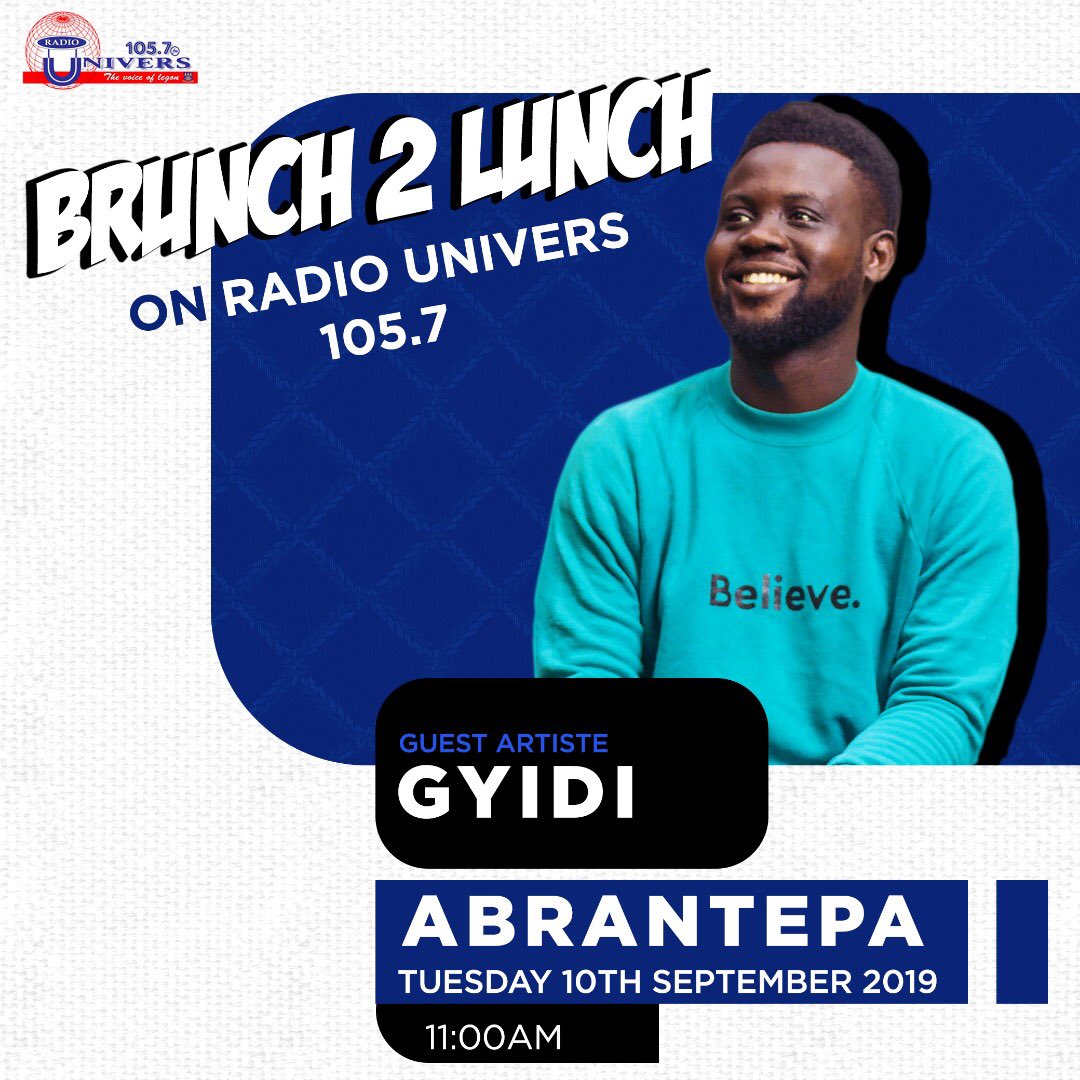 Gyidi_'s tweet photo. Late notice but I hope you can tune in at 11am tomorrow to @univers1057fm. Me den @abrantepadotcom get some talks on “Brunch to Lunch”! I wouldn’t want you to miss it. Kindly spread the word.
#DawnEP out now 🔥
https://t.co/pX7QJquu3R https://t.co/i5G4yzYkKg