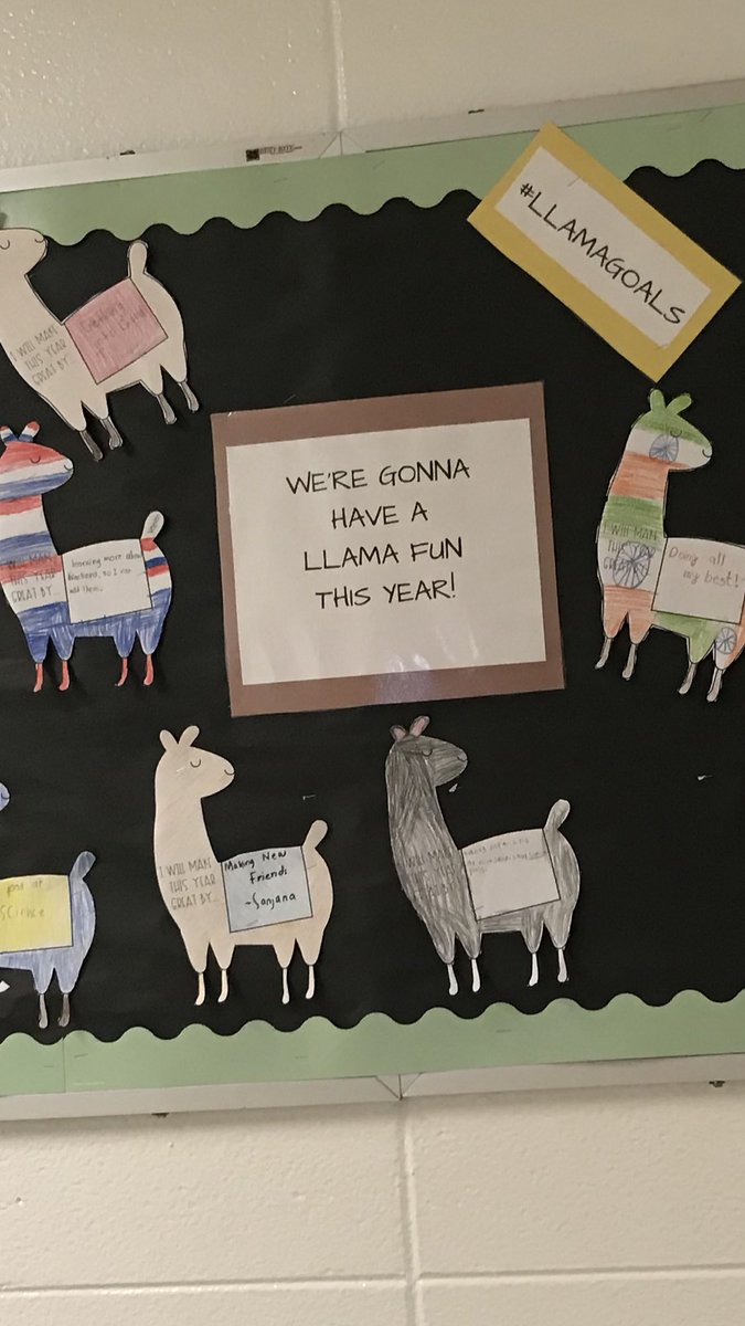 MsBenisclass's tweet photo. We are having a “llama” fun in room 22! Student goals! #jmi_knights https://t.co/GgkjPsbvzG