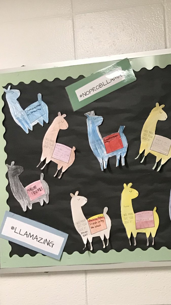 We are having a “llama” fun in room 22! Student goals! #jmi_knights