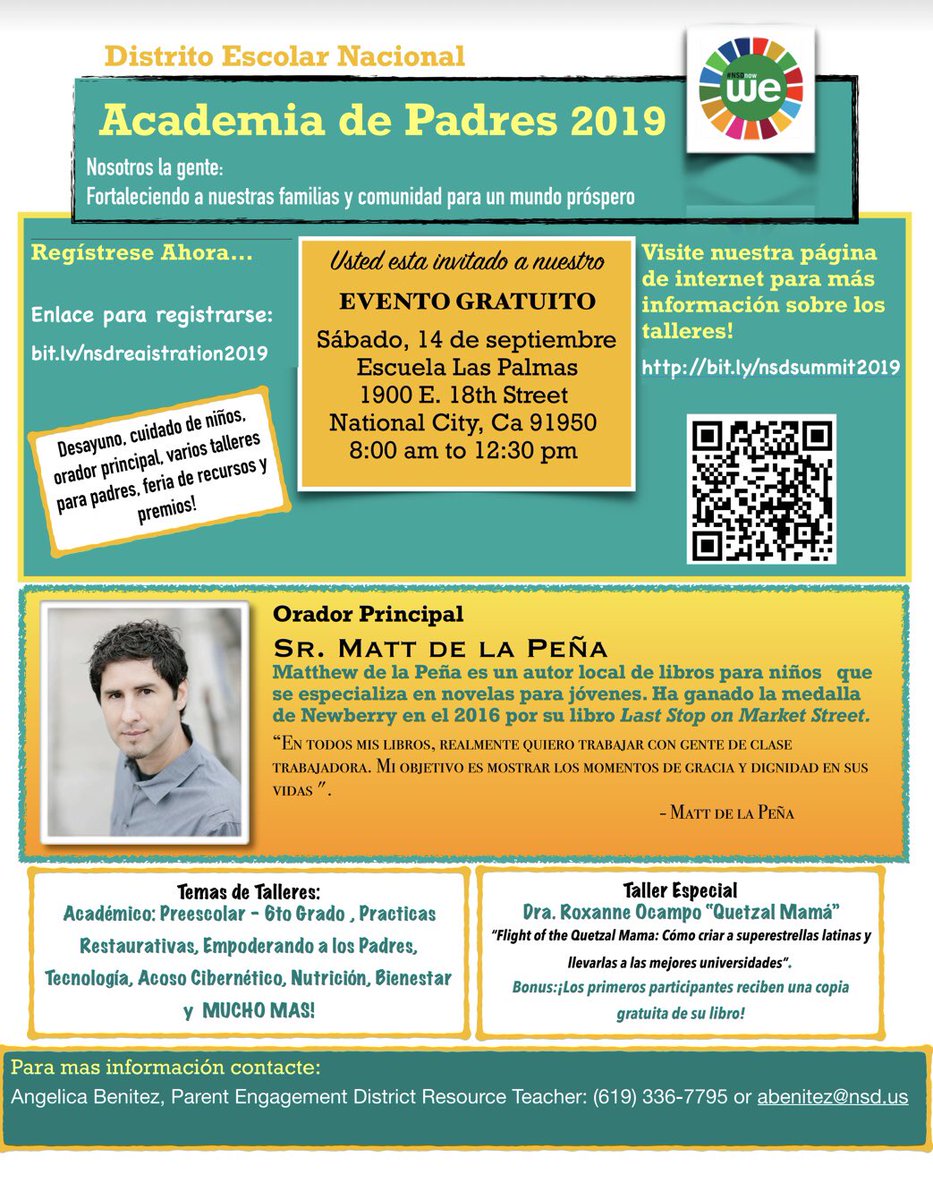 ABenitez_80's tweet photo. #NSDParentSummit2019 is this Saturday, September 14th at Las Palmas School!!! 😃🤩😃 Super excited for this AMAZING #NSDnow  event for our families! Please share! https://t.co/js28y4n0DZ