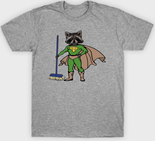 This raccoon has one superpower: cleaning. teepublic.com/t-shirt/348493…
#raccoon #rocketraccoon  #washbear #raccoonlove #raccoonofinstagram #loveanimals #marvel #memesdaily #superman #batman #dccomics #dc #wonderwoman #justiceleague #marvel #aquaman #comics #avengers #MondayMood