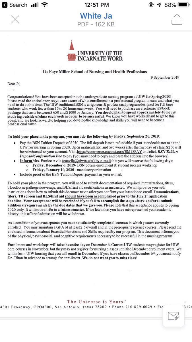 jaay_white's tweet photo. Today I was admitted into the UIW Ila Faye Miller School of Nursing! My hard work and dedication has finally paid off. I couldn’t be more happy to follow my dreams and take the next step into my life. This for you Mom and Dad you raised a good one! #UIW22 ❤️❤️ https://t.co/vmYdXMCXEi