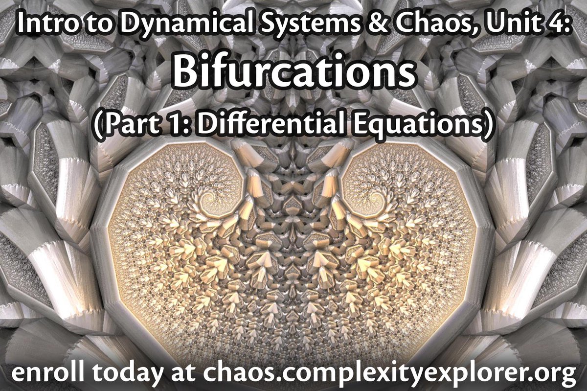 ComplexExplorer's tweet image. Love #chaostheory but not the #math?
Here is your opportunity to learn about #nonlinearity, #strangeattractors, #butterflyeffect, & more: our open-access MOOC with video instructor @DavidFeldman is deep, broad, empowering, accessible.
Enroll today: chaos.complexityexplorer.org